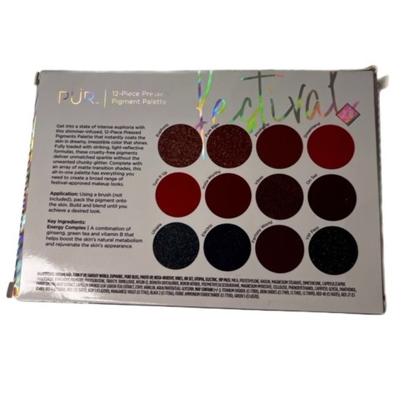 Pur Festival 2.0, 12 Piece Pressed Pigment Eyeshadow Palette New! - Picture 7 of 7